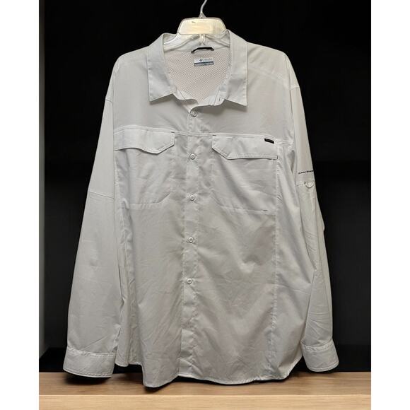 Columbia Omni-Shade Men's Shirt White Mesh Long Sleeve Size XXL/2TG - Picture 1 of 5